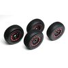 ASS89421 Kmc wheels, black/ red beadguards (4)