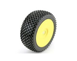 LOSA17760S 1/8 Step Pin Buggy Tyres Silver  Glued/Yellow whee