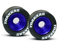 38-5186A Rubber tyres mounted on blue wheelie bar wheels (AKA TRX5186A)