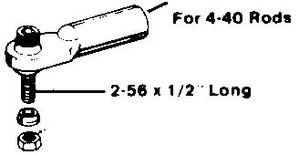 DBR369 2-56 Swivel Ball Link/4-40 Rod (1 pc per pack) 