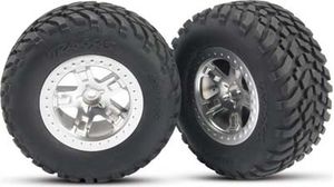 38-5875 Slash Front 2.2" Tires on Chrome 5-spoke Rims (2) (AKA TRX5875)