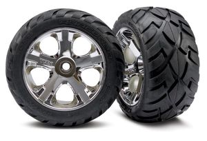 38-3773 Tyres & Wheels  on Mirror Chrome  Rust/Stamp Rear (AKA TRX3773)