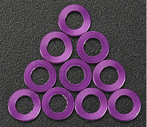 HPI-Z814  HPI aluminum washer 3x6x075mm purple 10