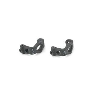 LOSA9757 4° Front Spindles & Carriers - Graphite : JR-XS