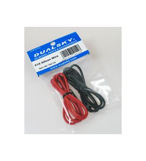 DSAWG16 Dualsky red & black 16G silicon wire (1metre)