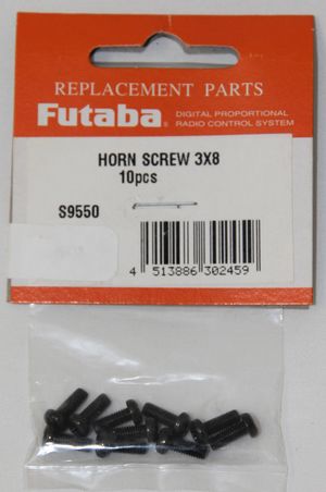 FUTSHRNSCRWPMS38 Servo Horn Screw Pms 3x8 10pcs/pack