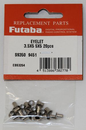 FUTSILET355 Servo Eyelet 3.5Dx5.5Dx5L 20pcs/pack